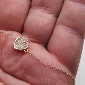 Sterling Silver Heart Bracelet 18k Rose plated